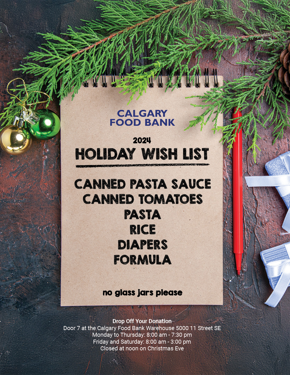 Calgary Food Bank Wish List Fact Sheet